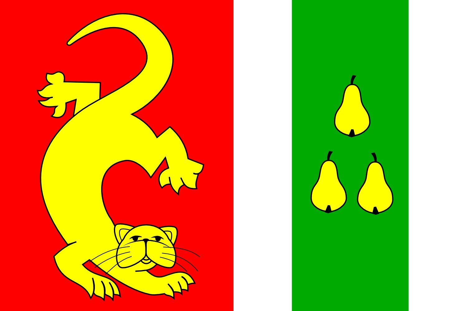 Drapeau Large Vedrovice CZ emblème république tchèque grand pavillon