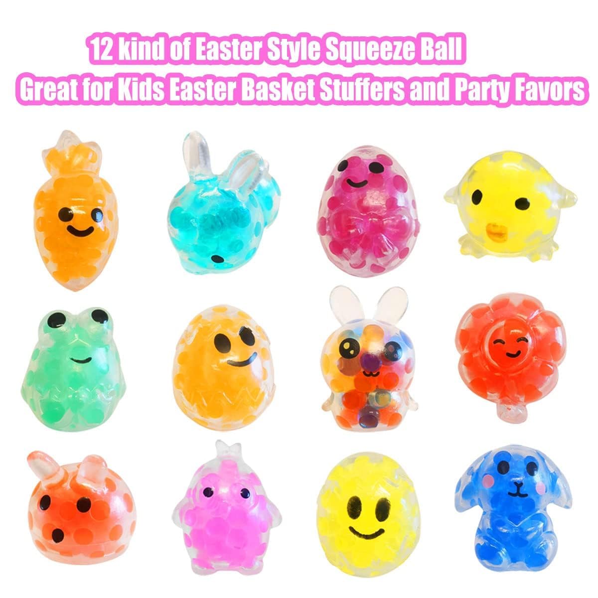 36 Pack Prefilled Easter Eggs with Squishy Toys Inside Bright Colorful Easter Eggs Filled with Easter Fidget Toys Great for Adult Easter Basket Stuffers Egg Fillers Party Favors