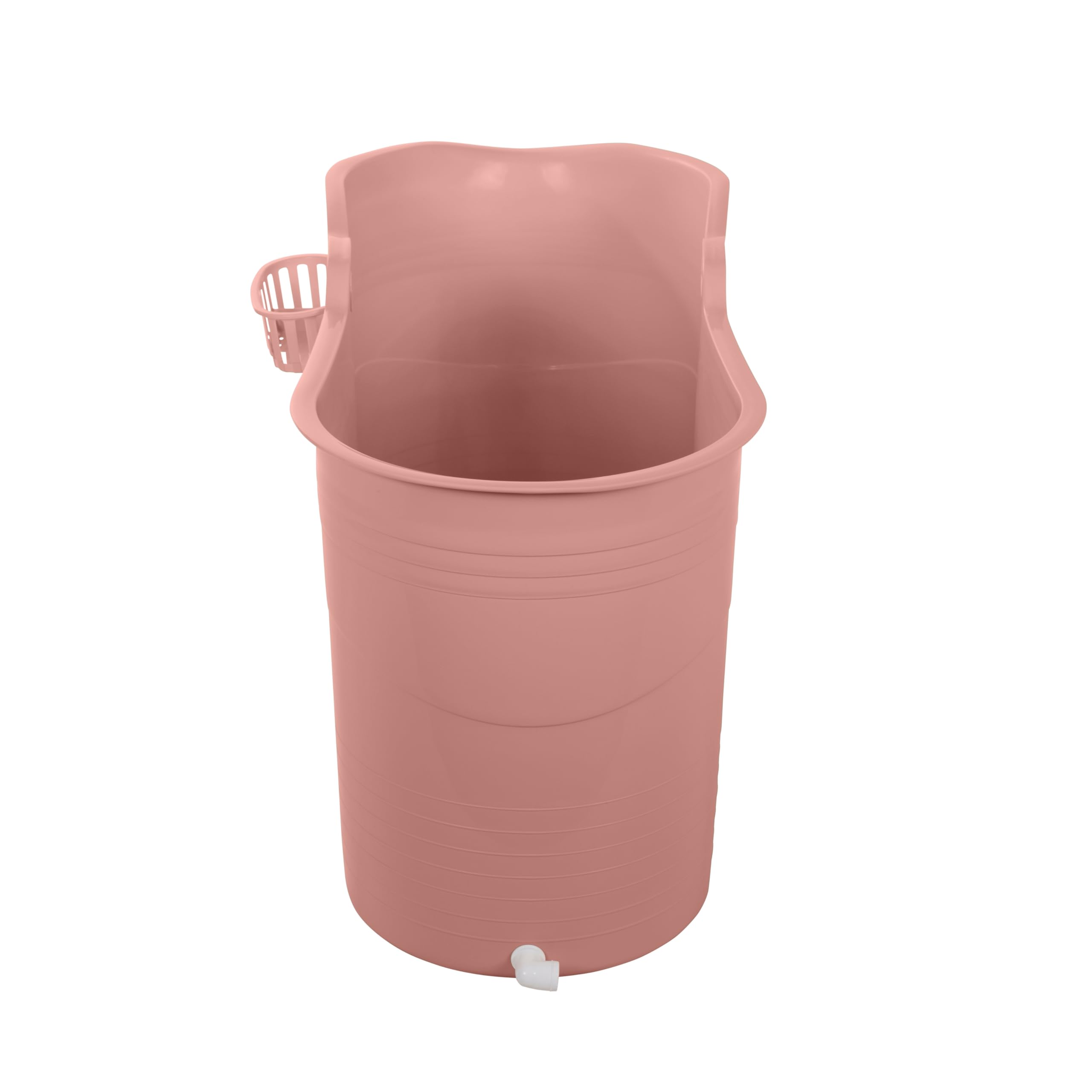 HelloBath® – Bath Bucket XL (Comfort) – 122 cm – Bañera para adultos – Baño de hielo – Manguera de desagüe extensible hasta 3 m – Extras: bandeja, grifo y funda protectora - Terracota