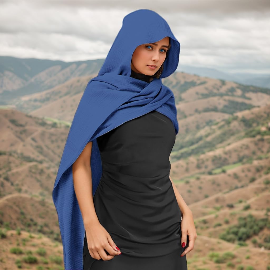 Unisex Fashion Shawl Scarf Capes Medieval Cape Shawl Scarfs Hooded Linen Hooded Cowl
