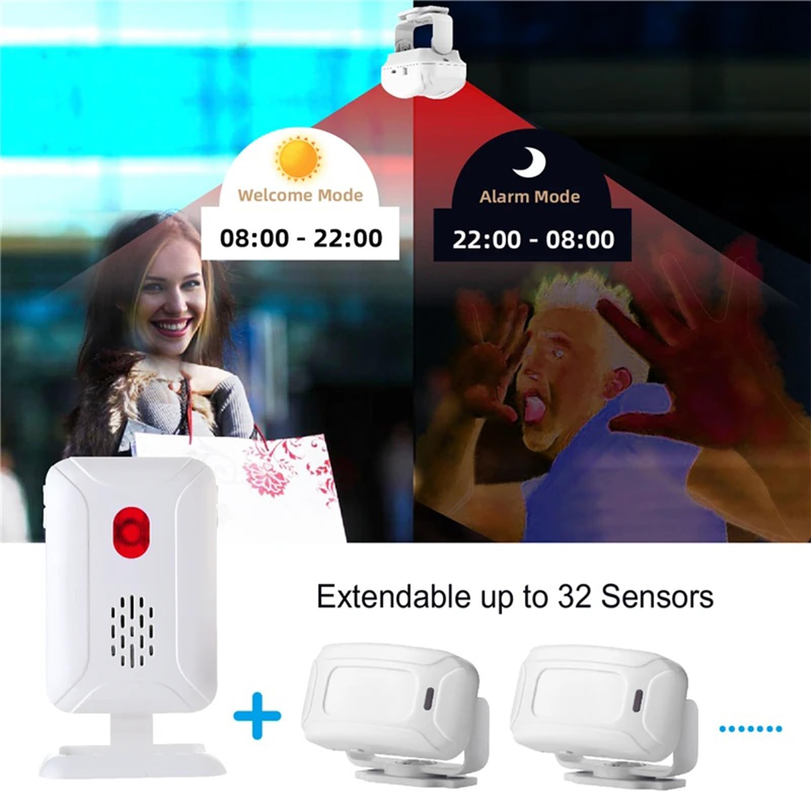 Wireless Motion Sensor Door Chime: Business Entry Doorbell Indoor Motion Detector Buzzer with Adjustable Volume - Image 3