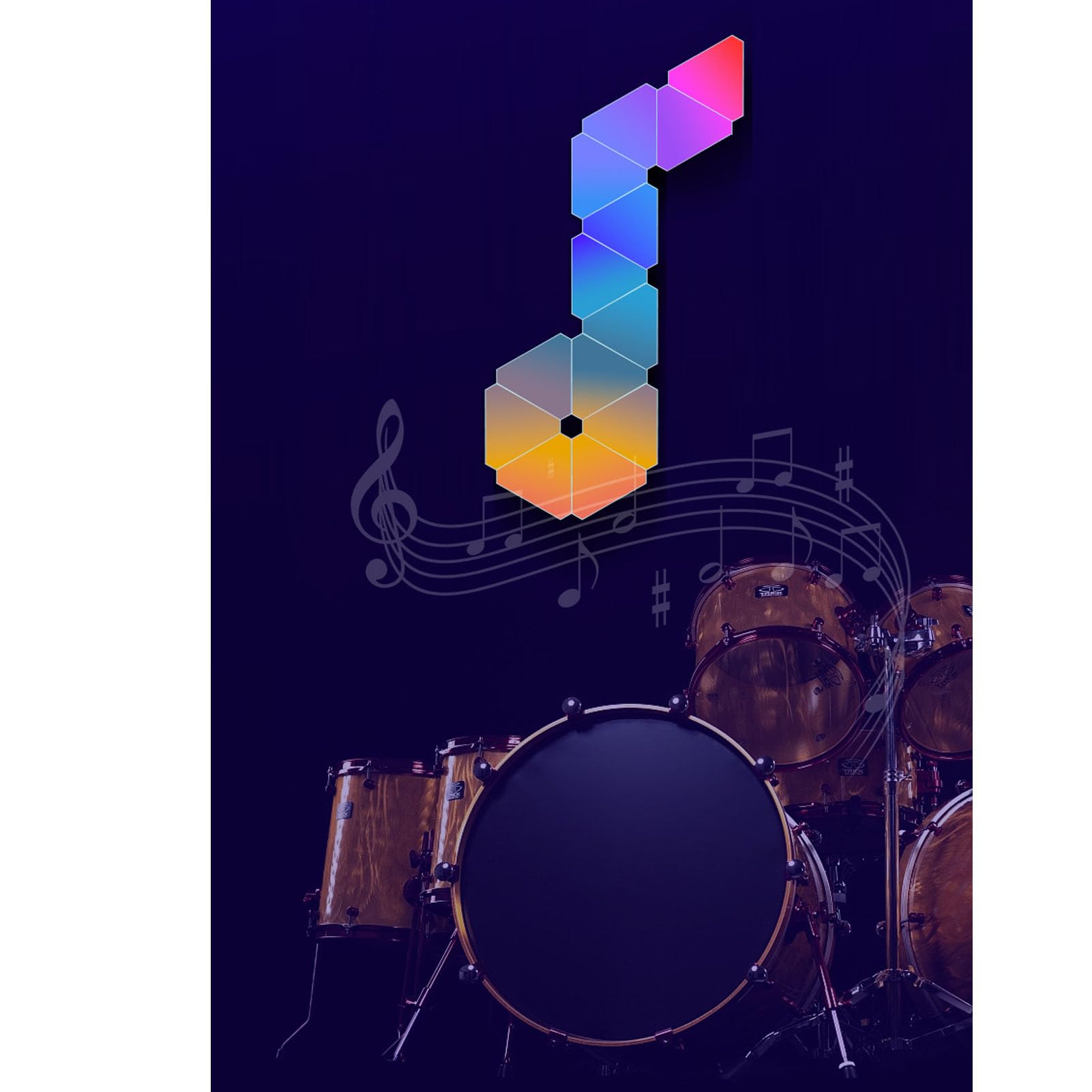 Generic Kit Lampada da Parete a LED RGB Design Vibrante di Sincronizzazione Musicale per L'arredamento della Sala Giochi e lo Streaming di 12 Componenti
