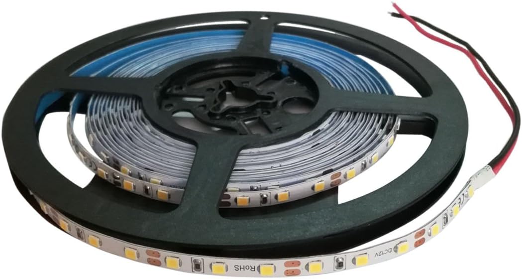 Biantie La 5mm Led Strip, 450leds/5M Led Strip Lights, SMD 2835, 12V DC Non-Waterproof, DIY Christmas Holiday Home Kitchen Car Bar Indoor Party Decoration (Warm White)