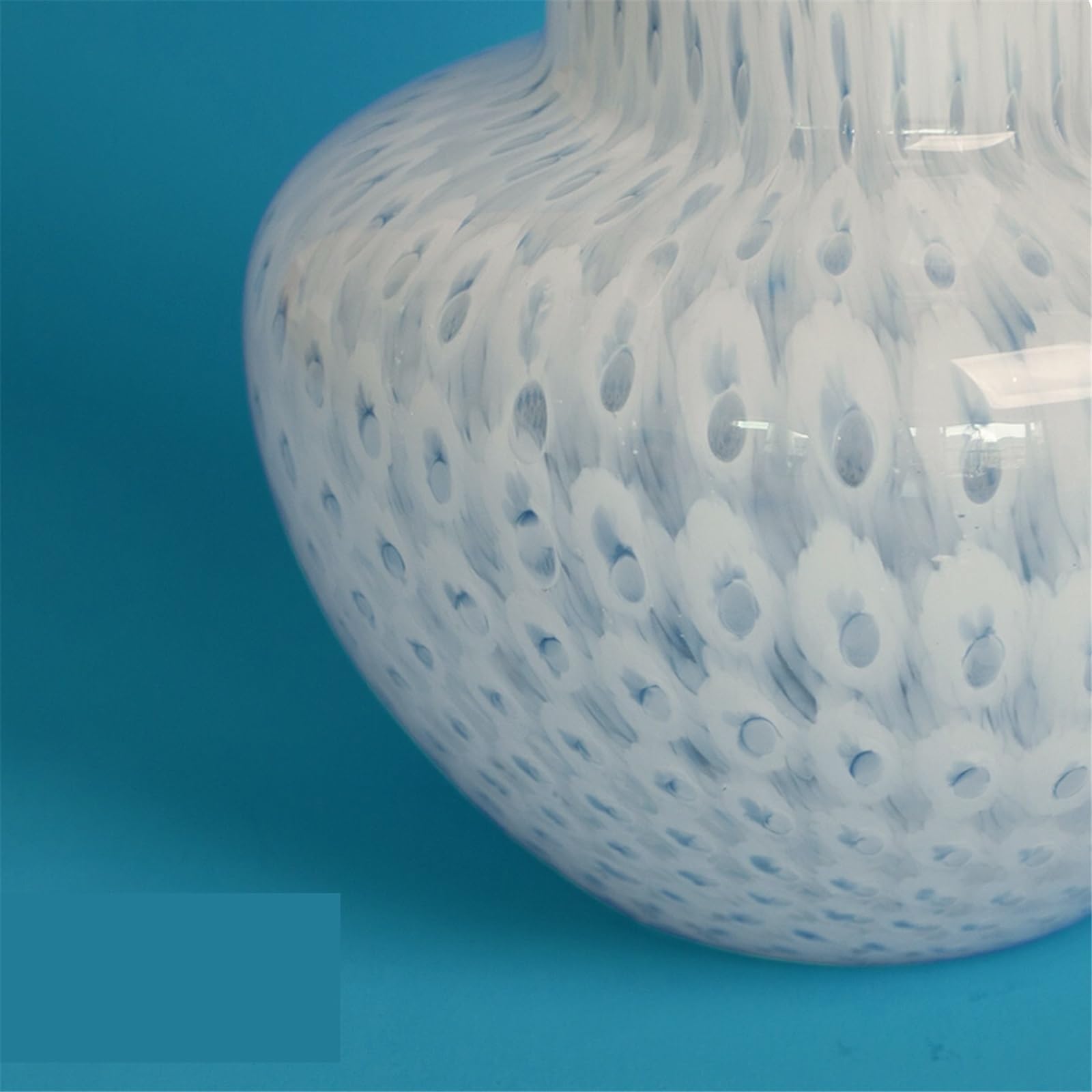 Vaso di Fiori Vaso Artistico in Vetro Fatto a Mano, Ornamenti Floreali for la Decorazione della casa, Articoli Blu e Bianchi