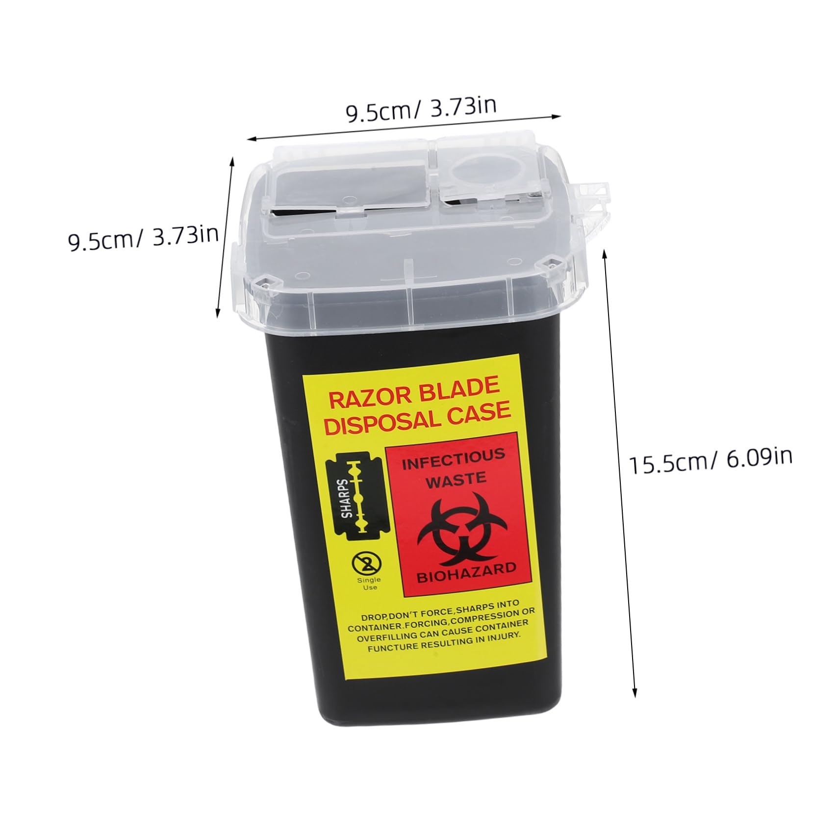 Contenitore Porta Lamette Nero 2 Pezzi Plastico Smaltimento Sicuro Custodia Lame Barbiere Portatile