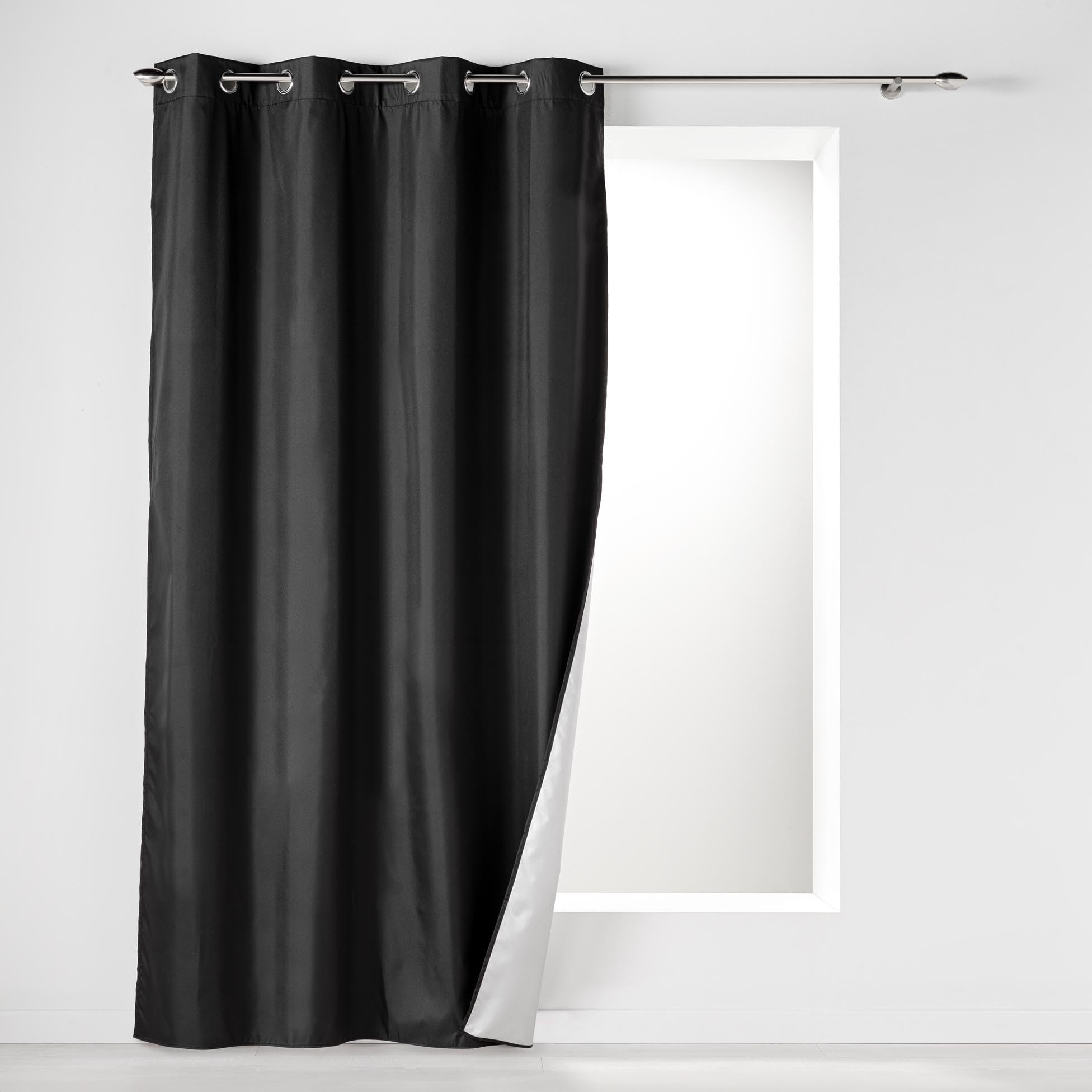 douceur d'Intérieur tenda a occhielli microfibra unita assoluto, Poliestere, Senape, 280 x 140 cm