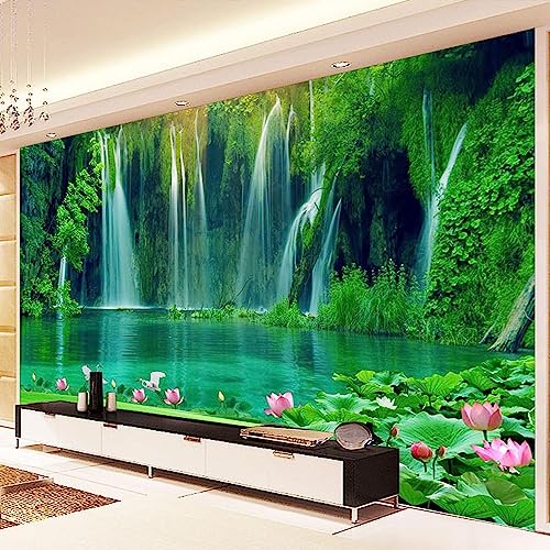 3D写真滝風景壁の絵ベッドルームリビングルームソファテレビ背景家の装飾壁画壁の壁紙フレスコ画 (200cm(W)X140cm(H), F)