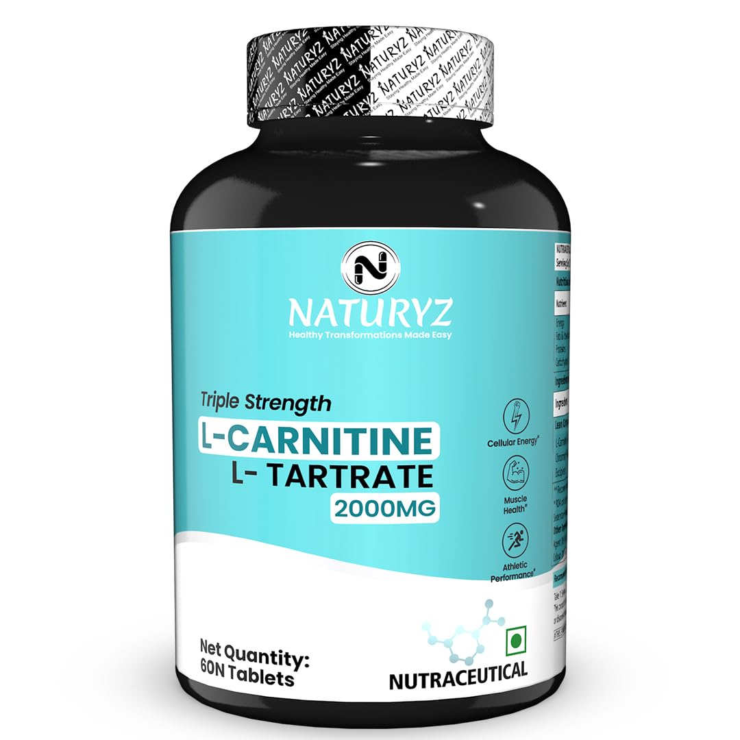 NATURYZ Triple Strength L-Carnitine L-Tartrate 2000MG Converts Fat into Energy | Cellular Energy & Endurance | Athletic Performance | Cutting Supplement - 60 Tablets (B0D67758MK) Amazon Price History, Amazon Price Tracker