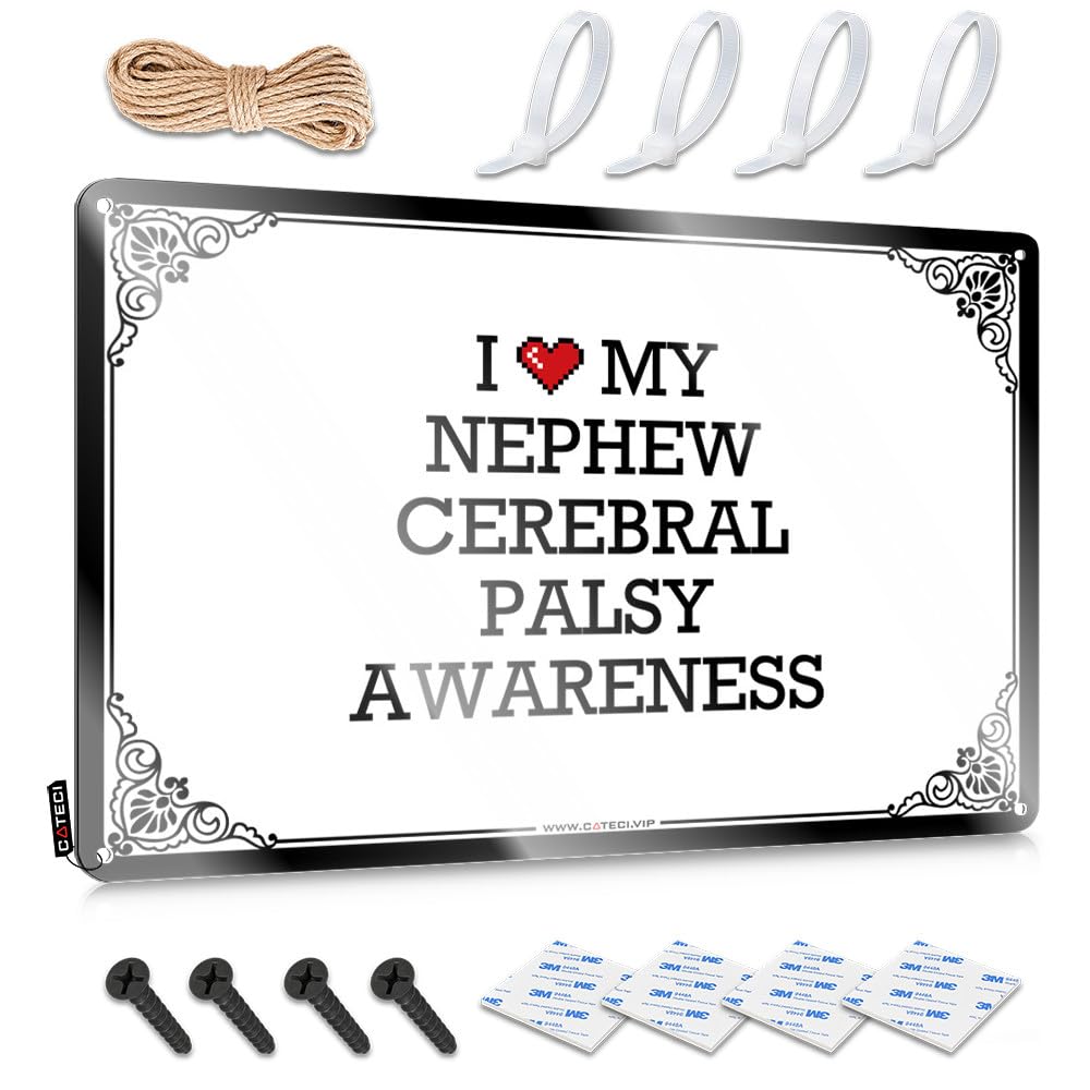 Fzfn Colour I Love My Nephew Cerebral Palsy Awareness Rustic Country - Funny Vintage Signs Accessory Vintage Wall Art(30X40cm)