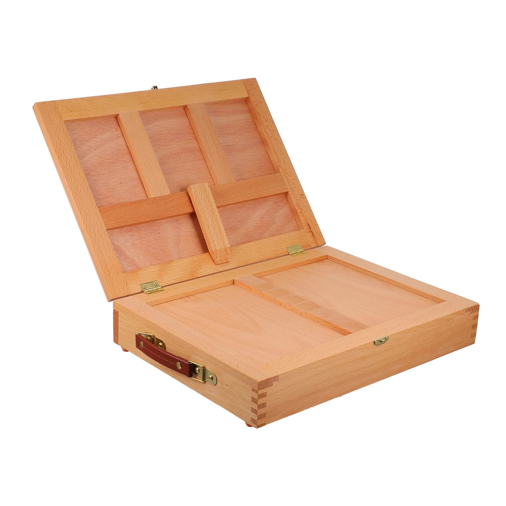 Caballete de mesa portátil para pintores aficionados, caja de madera, caballete de pintura con cajón, ideal para pintura al óleo, suministros de arte para artistas