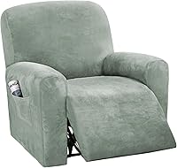 Vista 28 de H.VERSAILTEX Fundas Elásticas de Terciopelo para Sofá Reclinable Estilo de 4 Piezas Fundas para Sillas Reclinables Funda para Sillón Reclinable