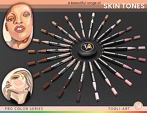 Conjunto de 22 canetas de tinta acrílica da série Pro Color de 0,7 mm, ponta extrafina para pintura