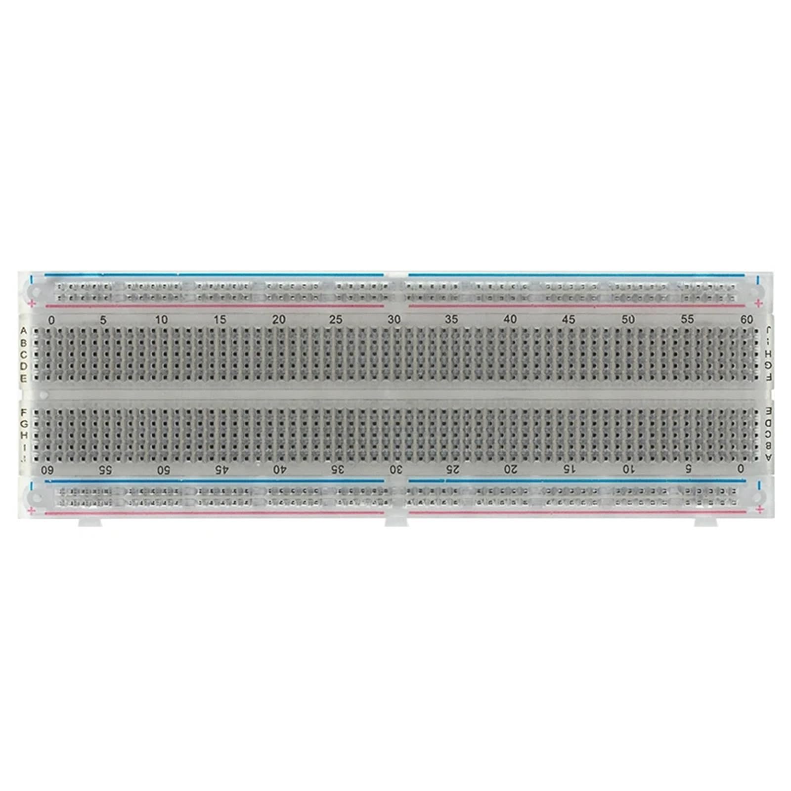 Placa de pruebas de 400 puntos, placa de pruebas de 830 puntos MB-102, placa de pruebas de PCB sin soldadura, placa de pruebas de 400 agujeros MB102, desarrollo de bricolaje(830-Transparent)