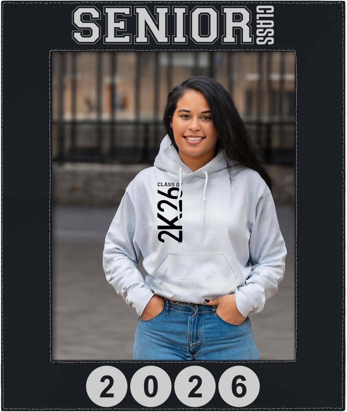 ThisWear Graduation Gifts For Men Senior Class 2026 Laser Engraved Leatherette 8x10 Photo Frame Black