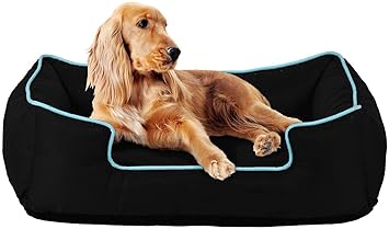 Royal Pets Cart Dog Bed & Cat Bed Black Color Anti-Skid Bottom & Machine Washable(Reversible)-Large(Size-66x53x22 CM's)