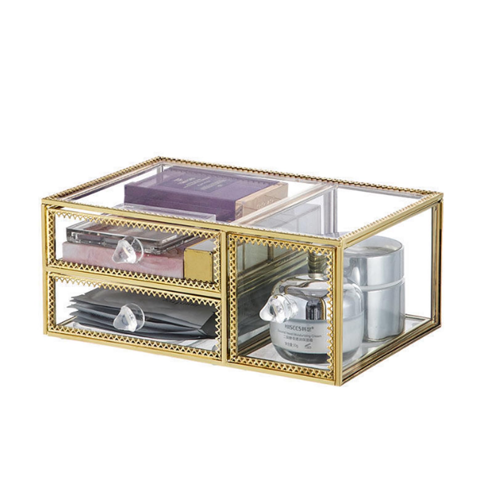 YUEHUA Organizzatore di trucco di vetro del controsoffitto del bagno Vanity Organizzatore cosmetico per pennelli rossetti Sk