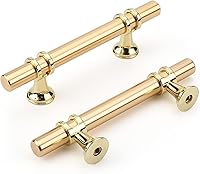 Vista 10 de Rergy Manijas de Gabinete Tiradores de Cajón y Pomos, Paquete de 5 Níquel Cepillado y Oro Centro de Orificio de 3 Pulgadas, Herrajes de Cocina