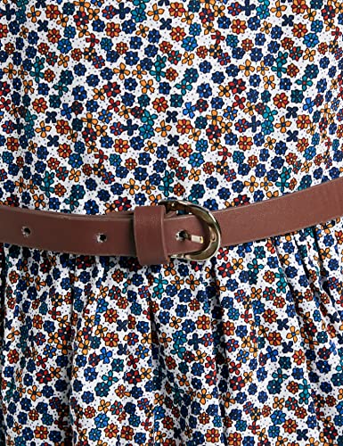 Image of Amazon Brand - Jam & Honey Girl's 100% Soft & Pure Cotton Comfortable and Stylish Printed Woven Dress with Short Sleeves and Belt - Perfect for Every Occasion