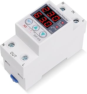 Household 63A 220V Din Rail Adjustable Voltage Protector Relay with Over Current 1Pcs (Size : 63A 110V)
