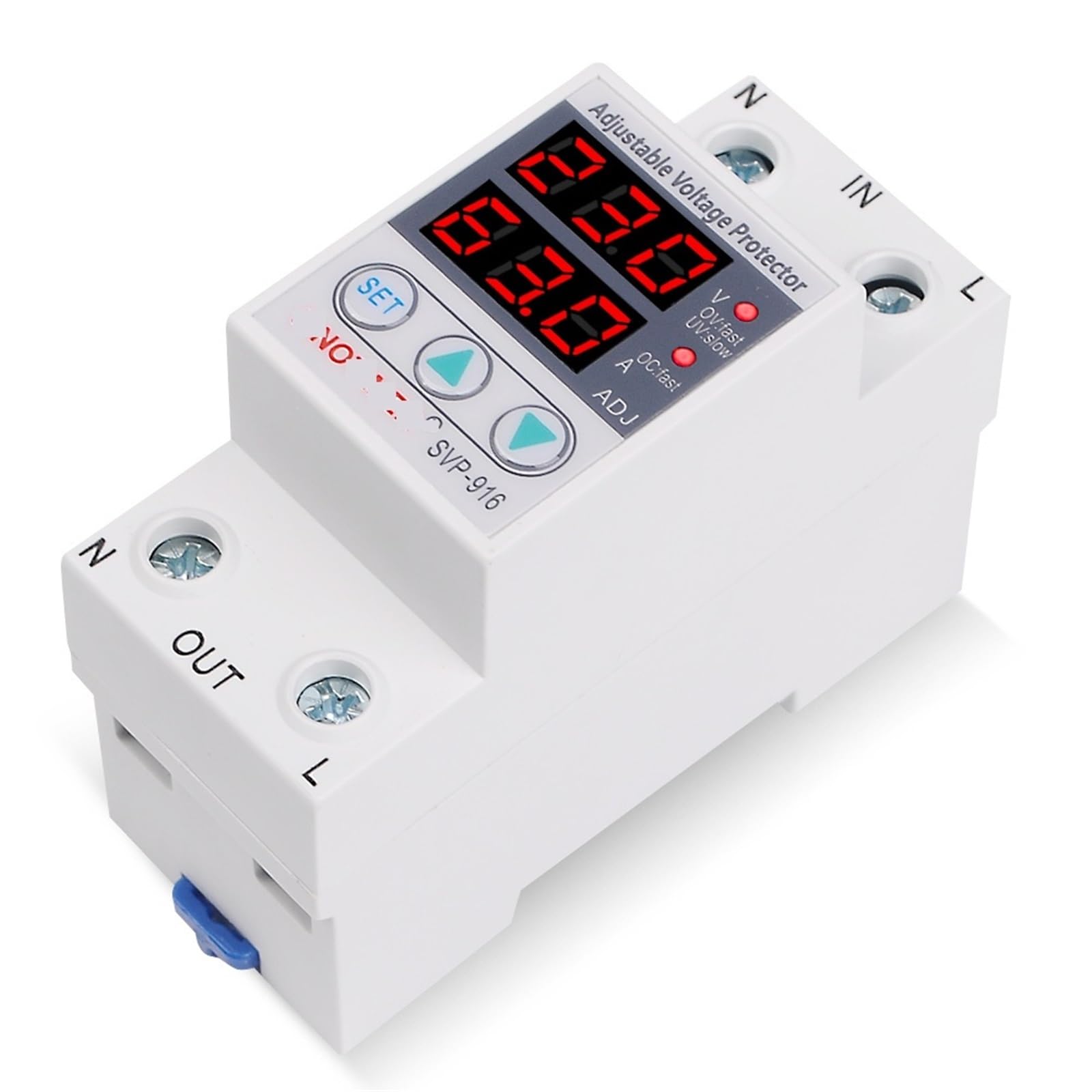 YFHGULBTK Household 63A 220V Din Rail Adjustable Voltage Protector Relay with Over Current 1Pcs(63A 220V)