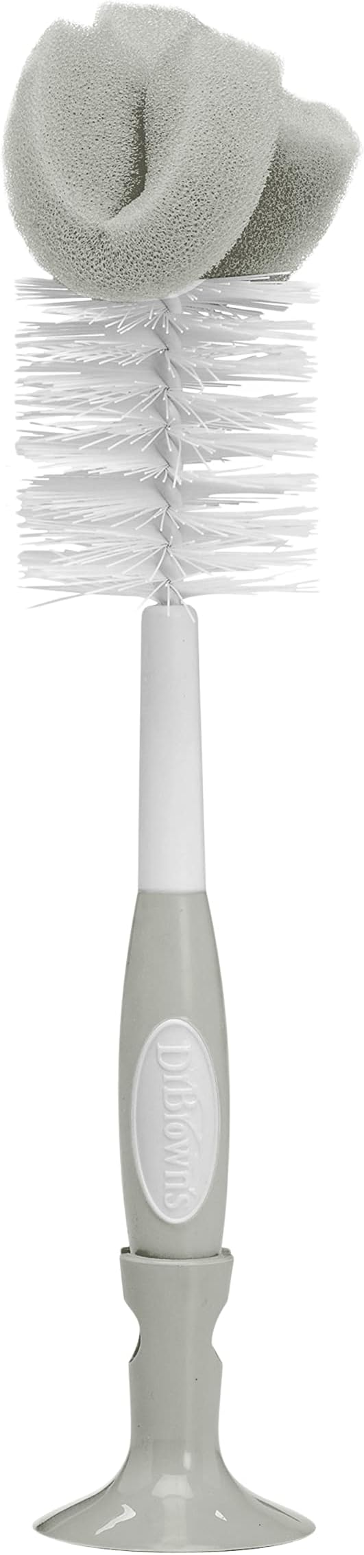 Dr. Brown's Baby Bottle Cleaning Brush with Sponge, Scrubber and Cleaner, Grey 1 Pack