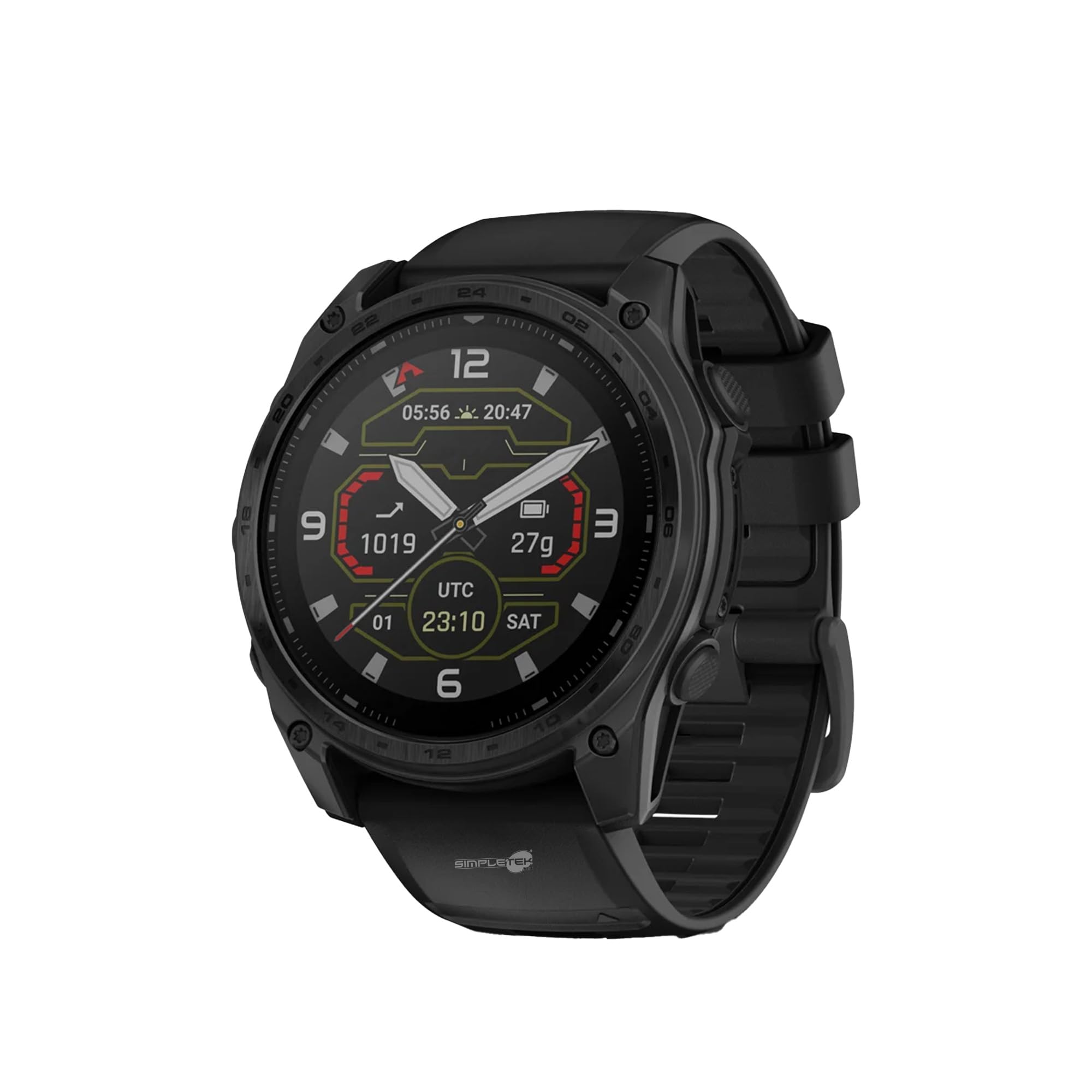 SIMPLETEK - Smartwatch Tattico 51mm Ricarica Solare Titanio GPS Multibanda