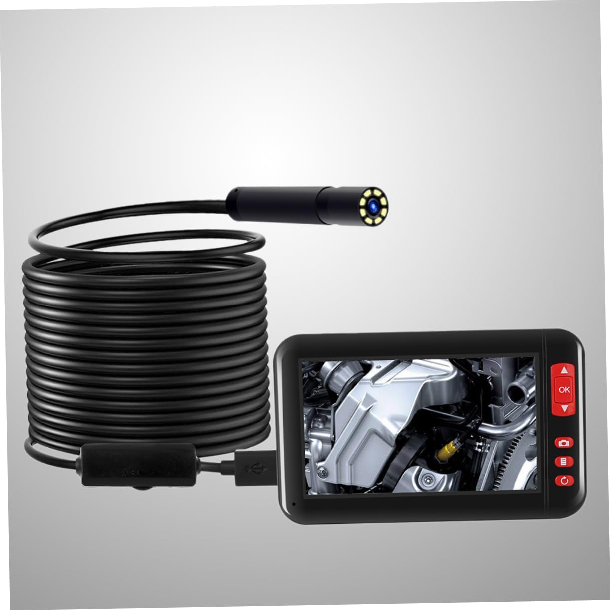OUNONA Écran Lcd Industriel de 4 3 Pouces de Diamètre 8 Mm pour L'inspection Du Moteur L'entretien Des Voitures Et L'endoscope