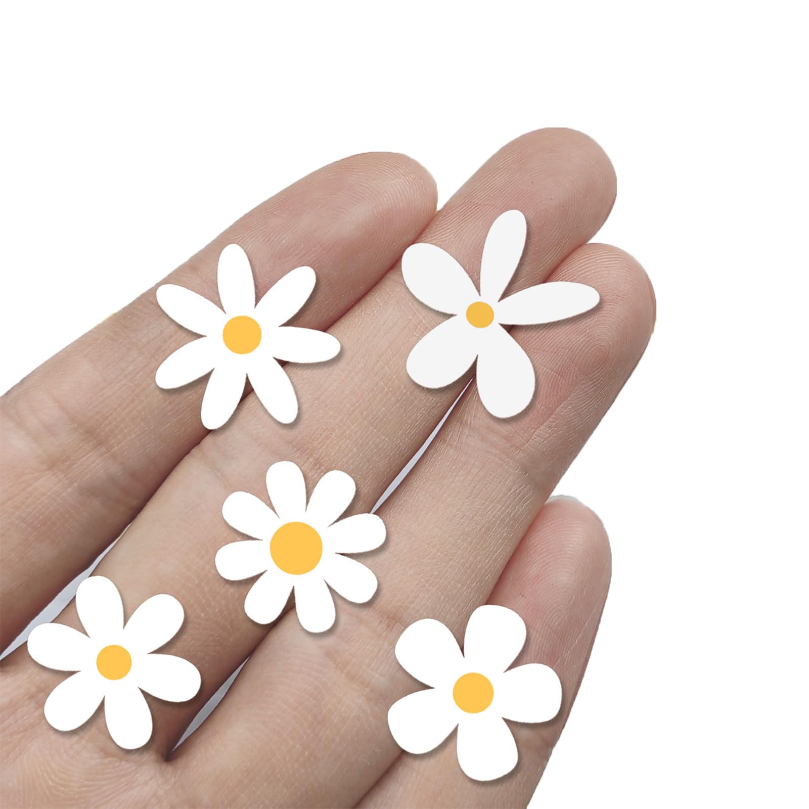 70 X Little Daisy Stickers for Laptop & Phone, Small Floral Vinyl Stickers Cute Aesthetic White Daisy Decals for Water Bottle iPhone Case Notebook,