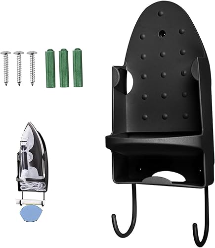 Soporte para tabla de planchar para montaje en pared, organizador de tabla de planchar, color negro, 7 x 1 x 5 pulgadas, soporte para tabla de