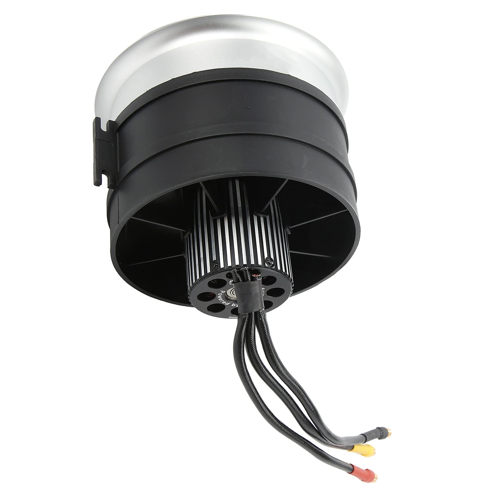 Wentylator Kanałowy RC 120 Mm, Elektryczny o Dużej Wytrzymałości z 10 Ostrzami do Samolotu Zdalnie Sterowanego, Stop Aluminium, Czarny