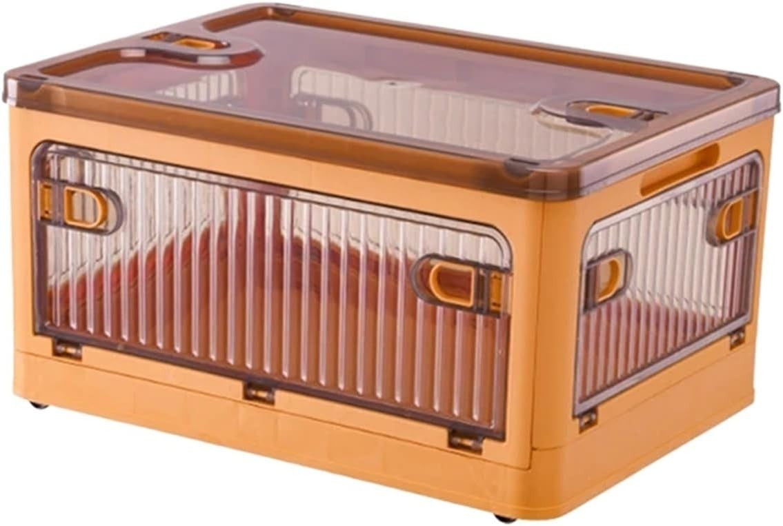 BGRORIO Foldable Storage Box with Wheels - Stackable Closet Organizer for Clothes Quilts Toys Books Sundries Storage(WG ZDSNX O S)