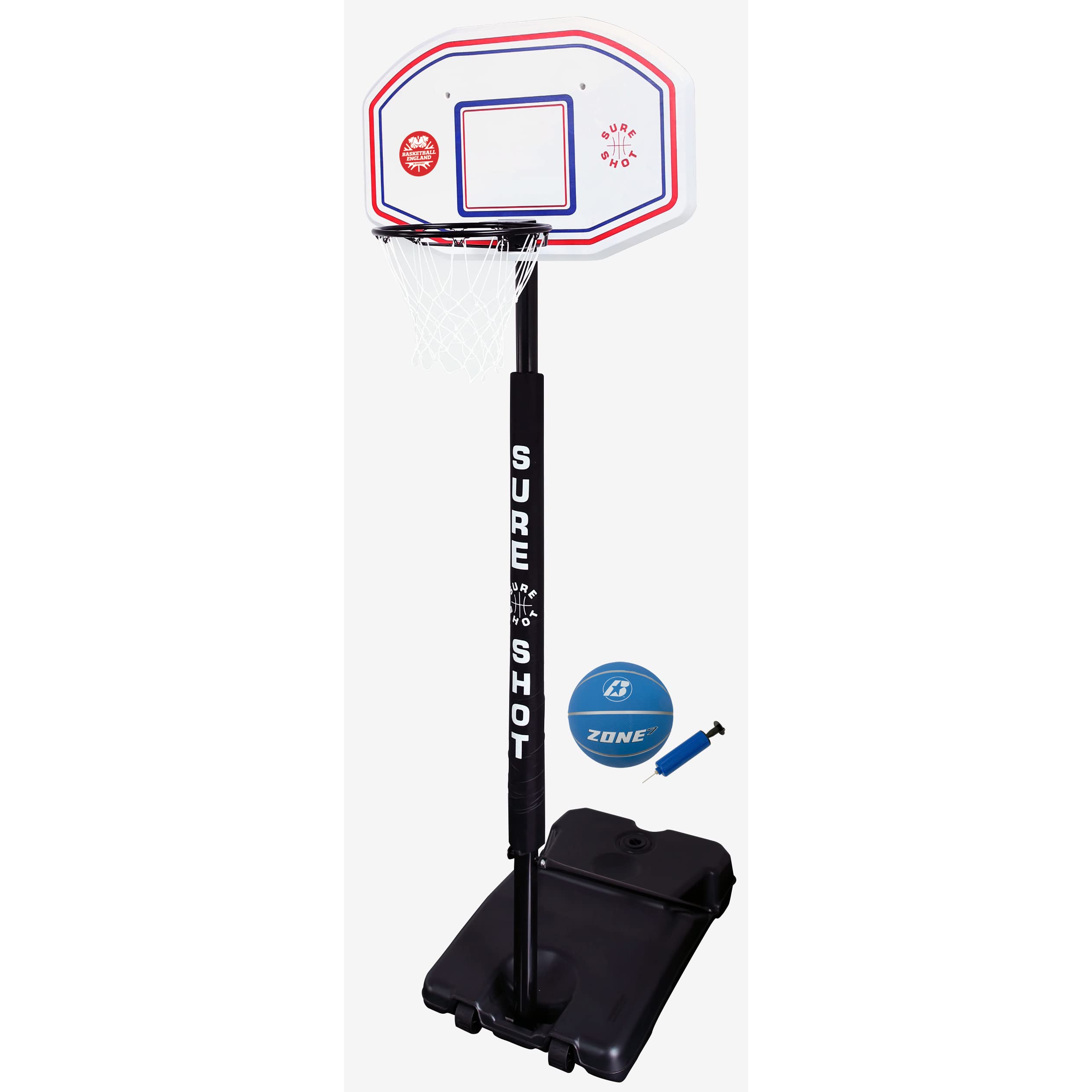 Sure Shot Game Telescopic Basketball Hoop and Ball Set - White BB