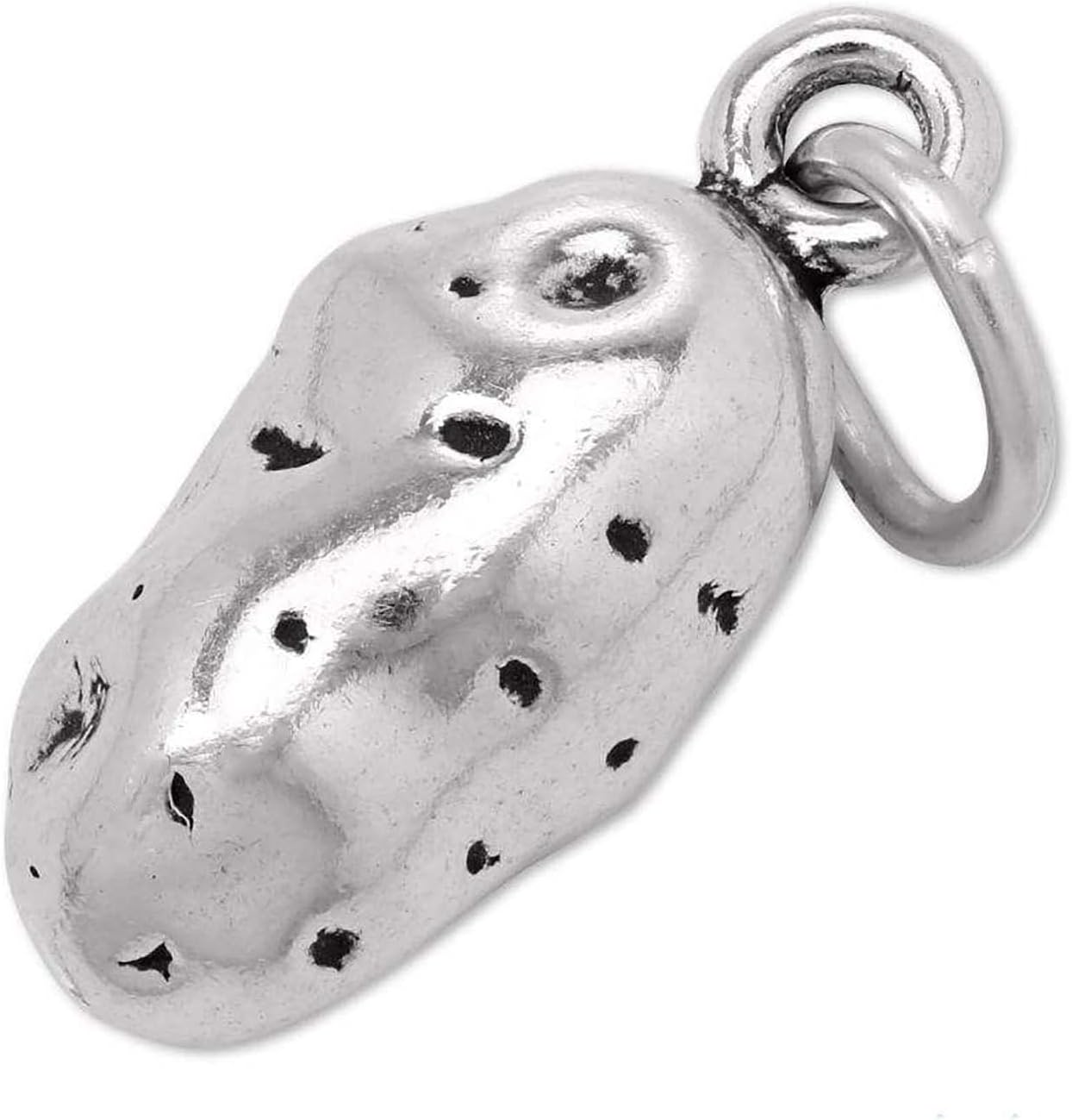 Potato Spud 3D 925 Solid Sterling Silver Charm Pendant Bracelet Jewelry Making Supply