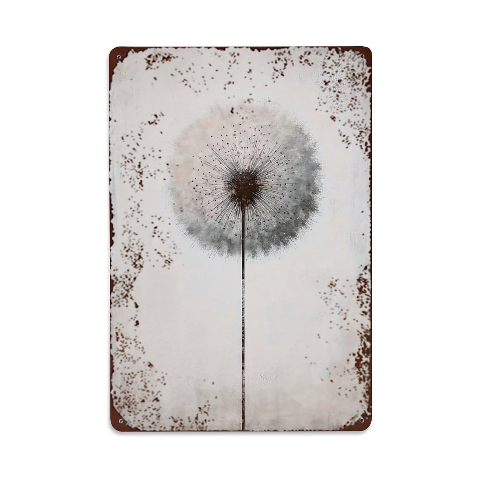 Jdyaojiesheng Vintage Dandelion Seed Head Art Print Tin Sign Retro Metal Wall Decor Metal Poster, Home Bar Garage Farmhouse Cafe Wall Art Decoration 8X12inches