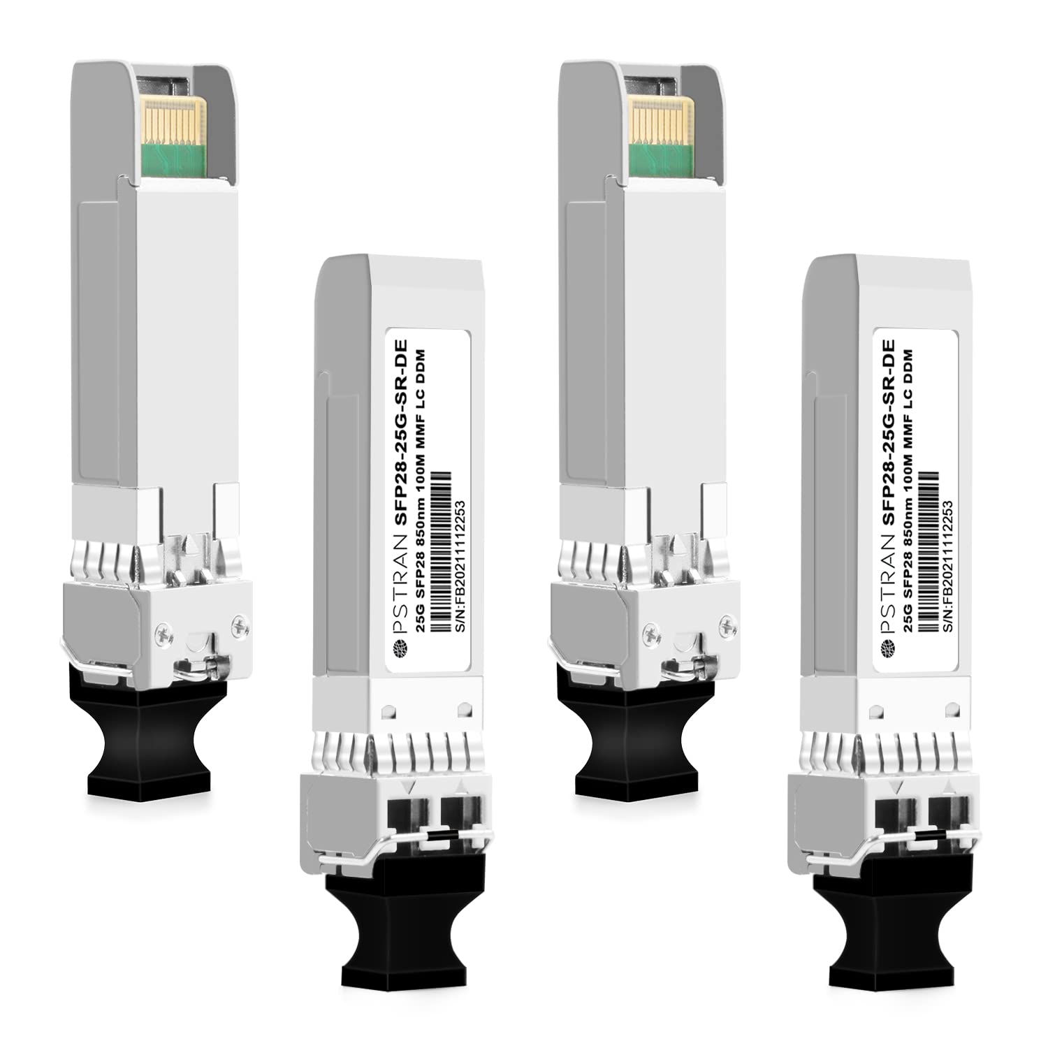 25GBASE-SR SFP28 Optical Transceiver Module Compatible with Dell SFP28-25G-SR Dell Force10 407-BBWK 25G SFP28 850nm 100m DOM Duplex LC MMF 4 Pack