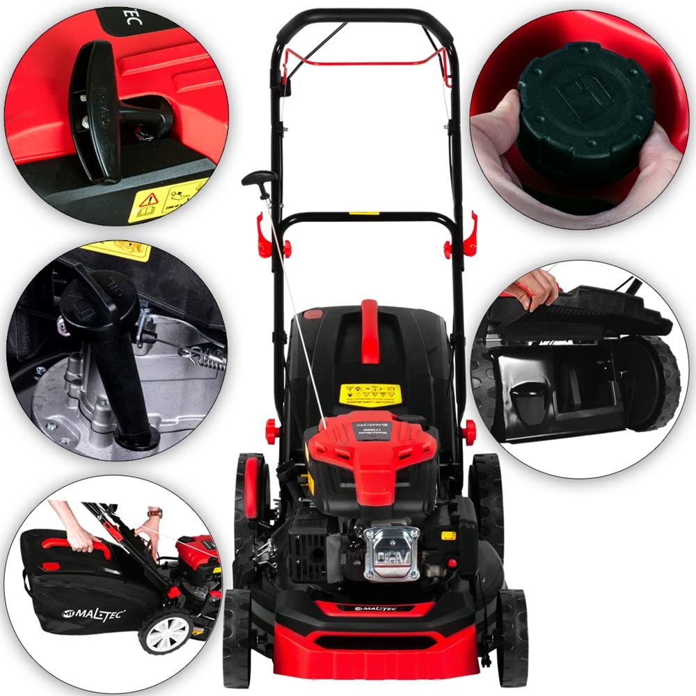 MalTec MasterBlade kosiarka do trawy 17300W Turbo, 60 l, szerokość cięcia 51 cm, 8-stopniowa regulacja wysokości koszenia, do trawników o powierzchni do 2800 m², z pojemnikiem na trawnik