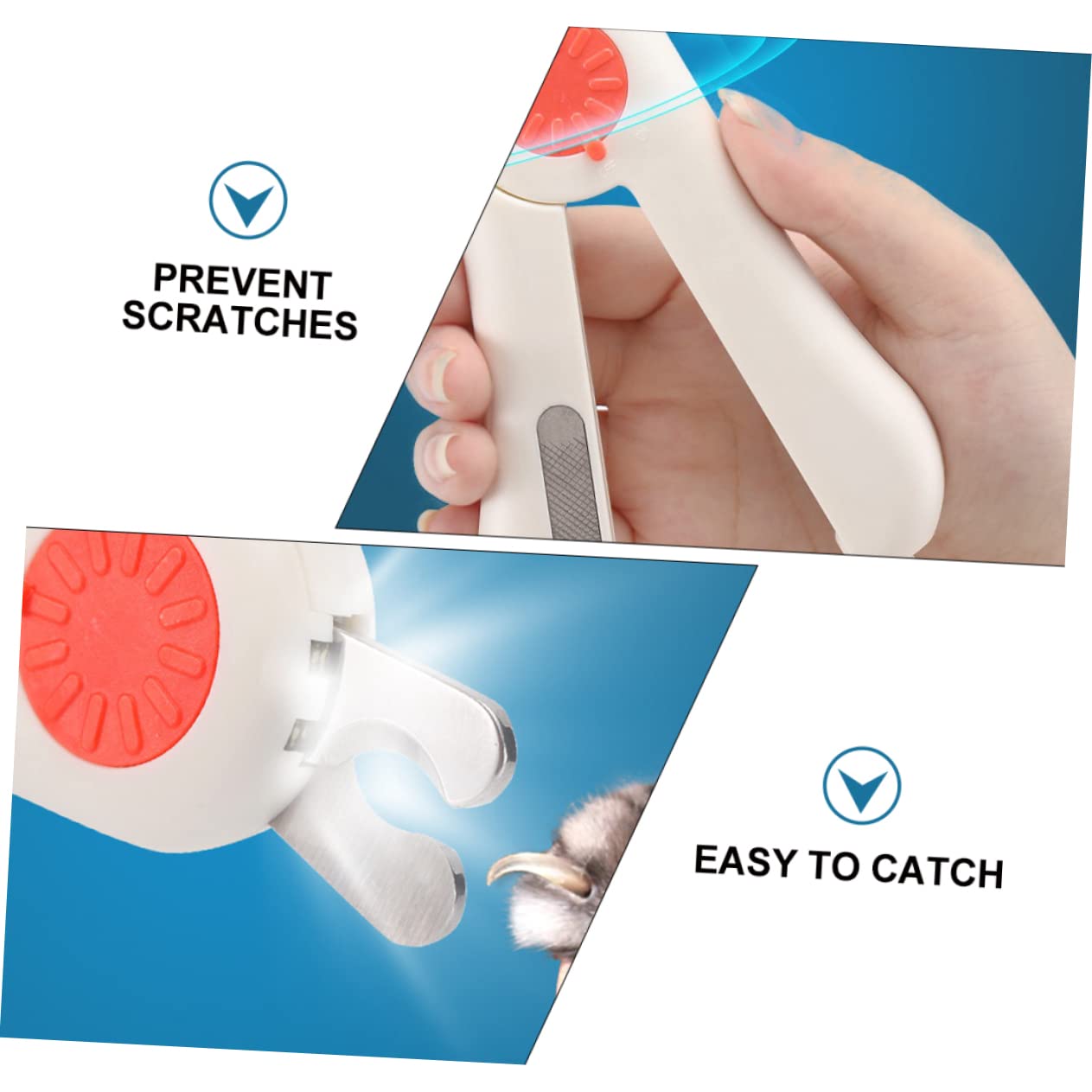 Happyyami 2pezzi Forbice per Unghie per Animali con Luce LED Design Ergonomico e Sicuro per La Manicure di Cani e Gatti Inossidabile e Colore Rosso