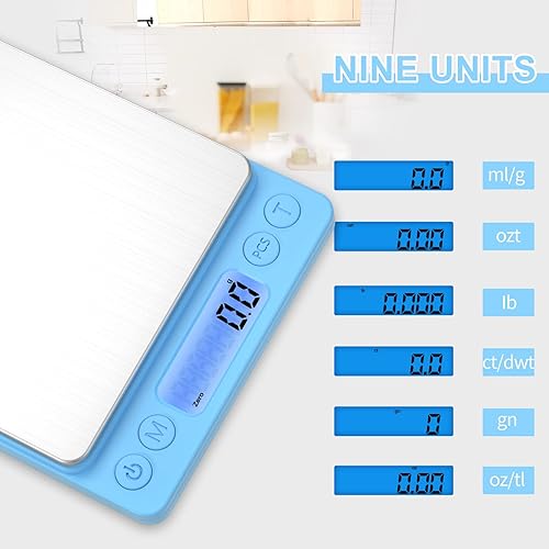 Miniatura 6 de YONCON - Báscula digital de alimentos para onzas y gramos, báscula de cocina multifuncional de precisión de 105.82oz0.00oz para cocinar, hornear,