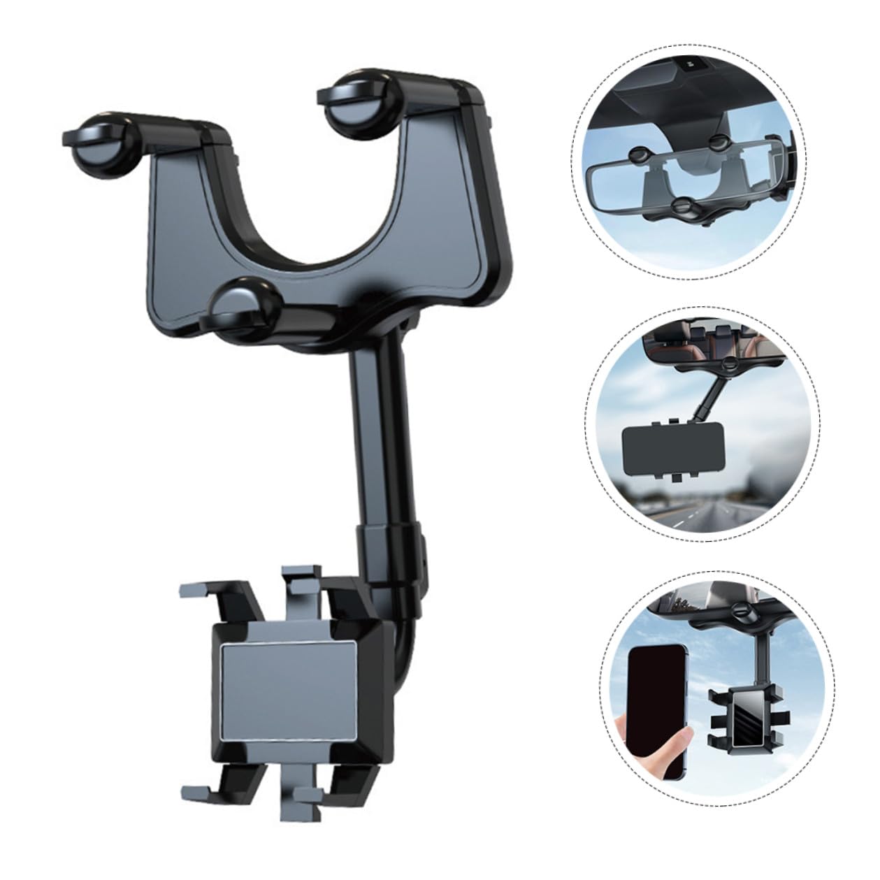Cabilock Soporte Móvil para Coche Negro Soporte para Teléfono Móvil Estable para Tablero Diseño Práctico y Duradero Fácil Instalación y Extracción