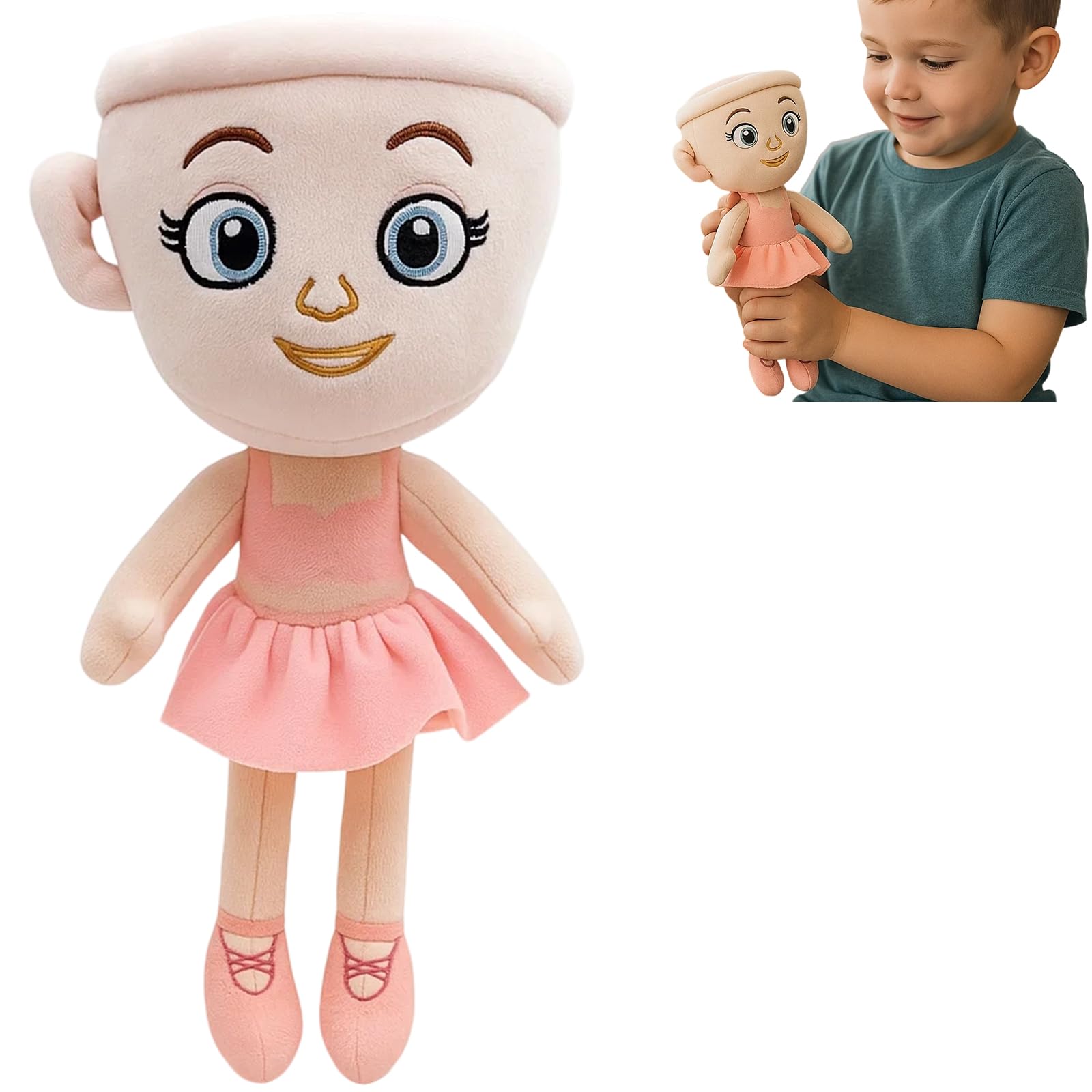 ZPSCXQ 1 PCS Ballerina Cappuccino Plush Toy, Italian Brainrot Plush for Kids and Adults, Soft Stuffed Doll for Imaginative Play and Decor, 25 * 12 cm, PP Cotton