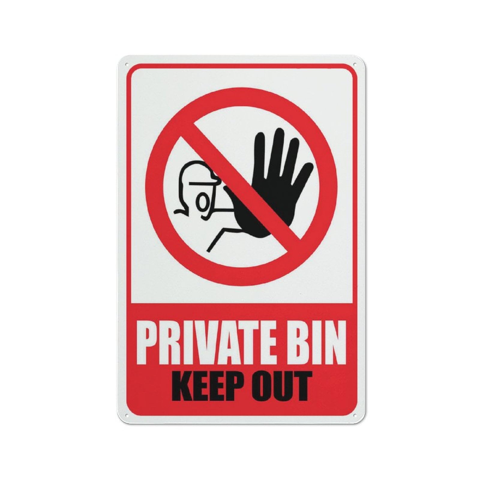 peiyeety Private Bin KeepSign 12x16 Inches Rust Free Aluminum Easy to Read & Sturdy KeepOutdoor Metal Signs for Home Farm Yard