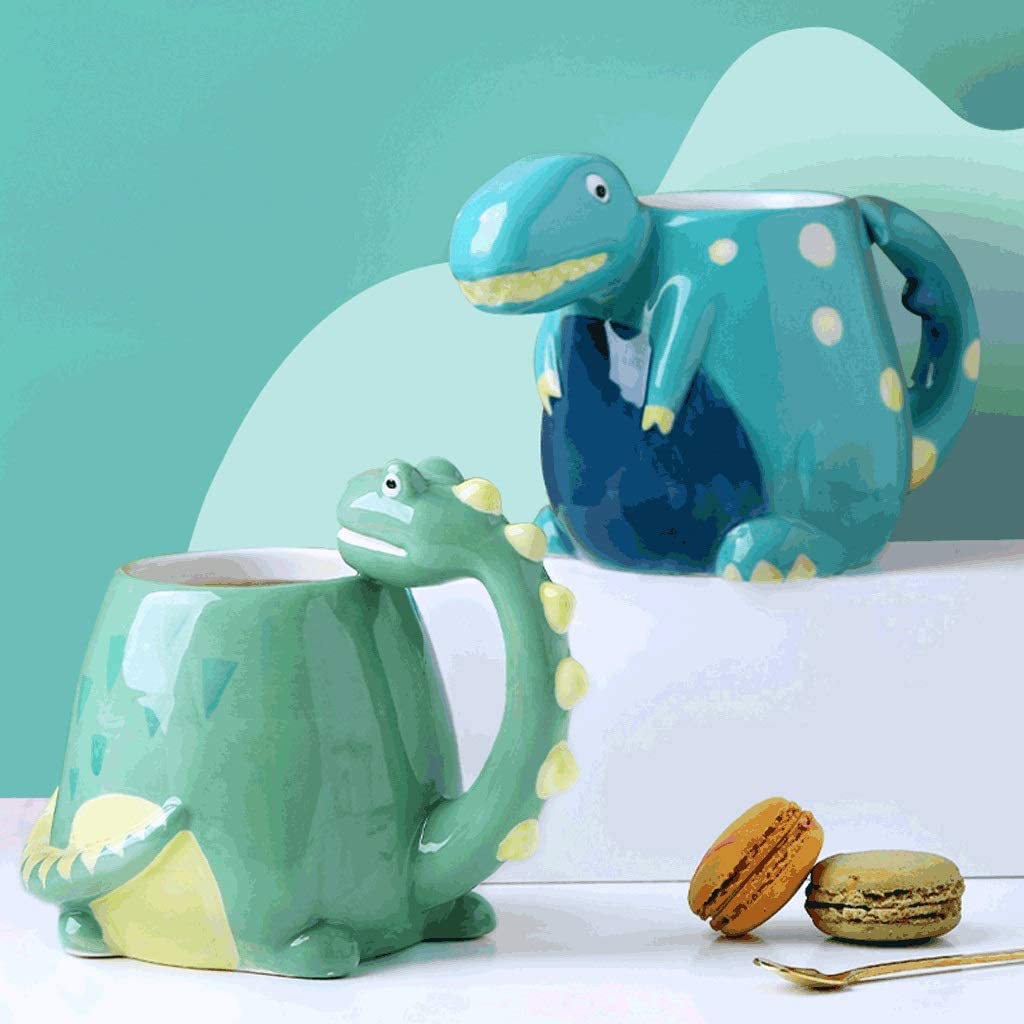FiliżAnki Kubek PodróżNy Trójwymiarowy Kubek W Kształcie Dinozaura, Duży Kubek Kawy 480 ML, Kreatywny Ręcznie Robiony Kubek Do Napojów, Doskonałe Prezenty Kawa Kubek Kubek (Blue : E)