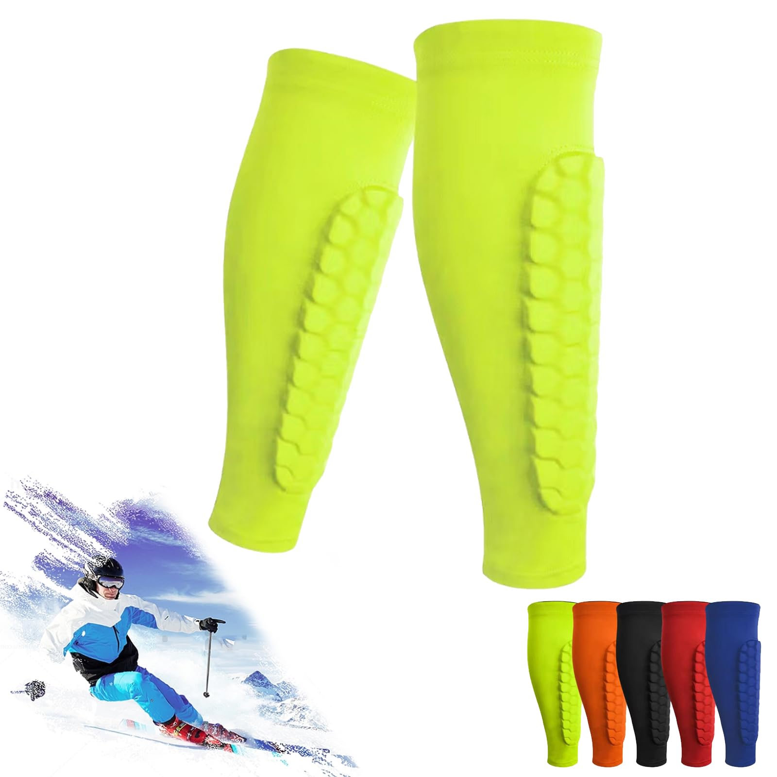 Achilles Shinbang Shields, Frost Armours Ski Shields, Shin Defender Shin Guards, Ski Shin Guards, Shindefender Shin Guards, Soccer Shin Guard, Shin Guards Soccer Adult for Sports (Green, M)