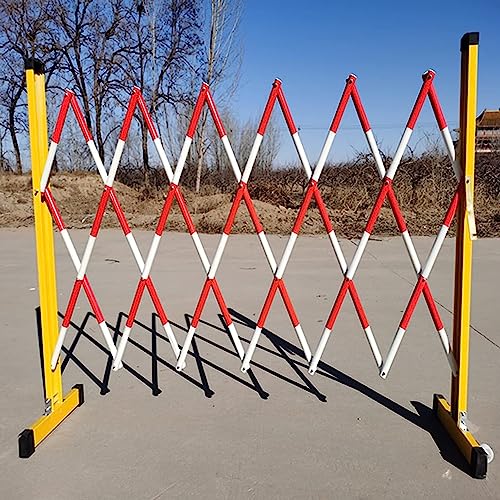 Barriera di Traffico Retrattile, Portatile e Regolabile, cancello a Forbice Pieghevole con Ruote, Recinzione di Sicurezza da 6 m per Il Controllo della Folla, la Gestione