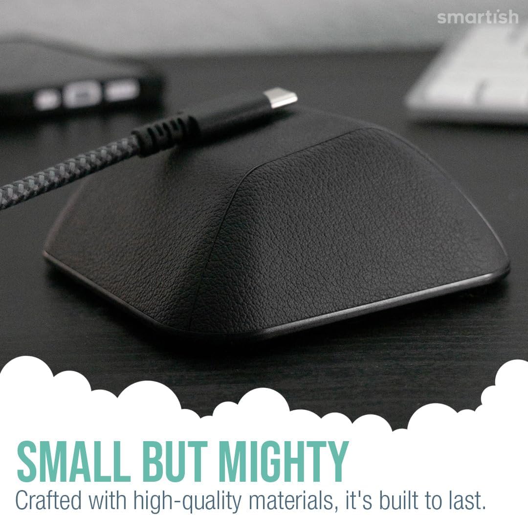 Smartish Cable Wrangler & Charger Bundle - Organizer with 2-in-1 USB-C to USB-C/Lightning Cable Fast Charger 100W - Black Tie Affair