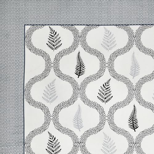 Image of King Size Cotton Bedsheet | 300 TC | 100% Cotton Flatsheet King Size with Two Pillow Covers | (254 * 274 cm, Grey White)