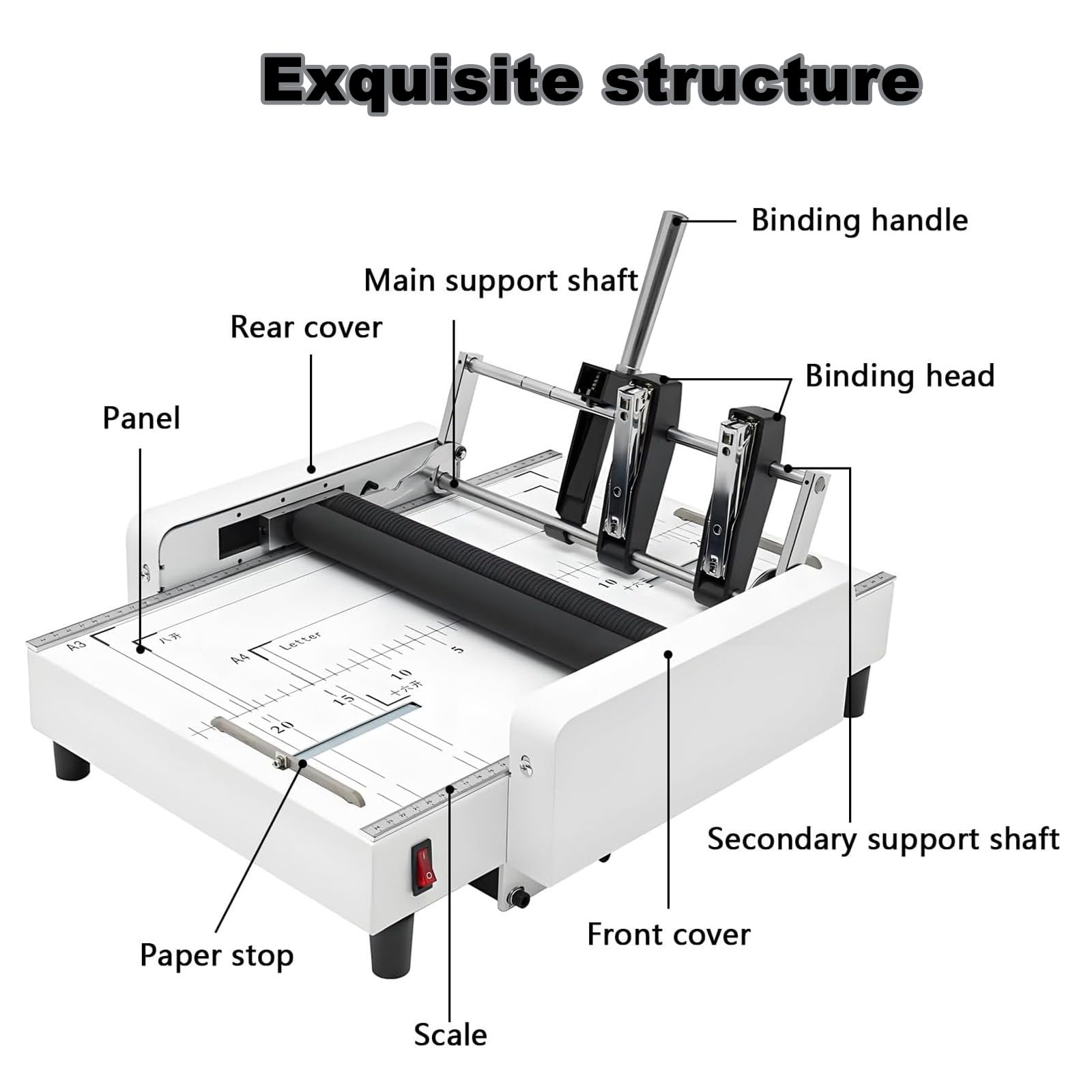 Máquina para Hacer Folletos A3, Máquina De Encuadernación Y Plegado con Grapado A Caballete, Tamaño Máximo 11,7 X 16,5 Pulgadas, Grapadora Manual para Folletos, Cuadernillos Y Manuales, Ideal
