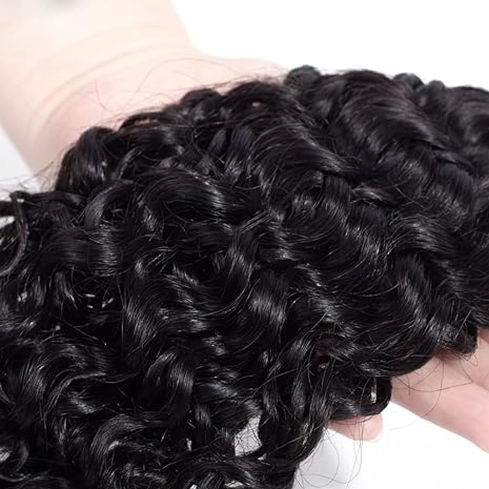 Human Hair Bundles Extensions de cheveux humains #1B Natural Black Color Curly Wave Brazilian Remy Virgin Human Hair Extension 100g/Bundle Total 300g 16 18 20 Inch
