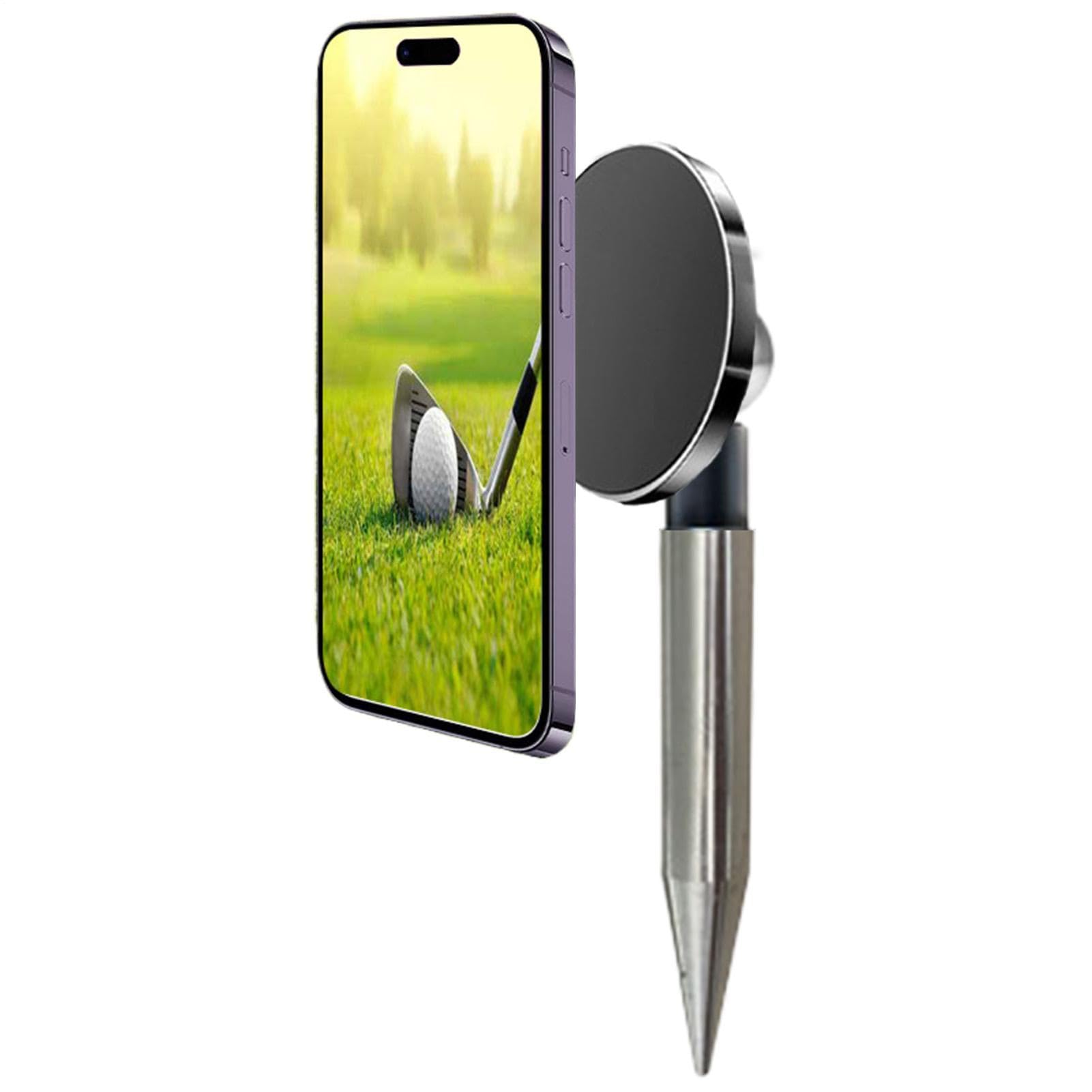 Supporto Telefono Da Golf Portatile Stabile In Lega Analizzatore | Supporto Telefono Golf Magnetico Con Picchetto Allenamento Viaggio Outdoor Campo per Vlogger e Appa