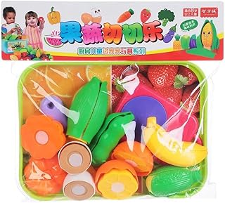 Next Store 13 Pieces Vegetable and Fruit Cutting Toy for Kids with Plastic Cutting Board, Educational and Safe